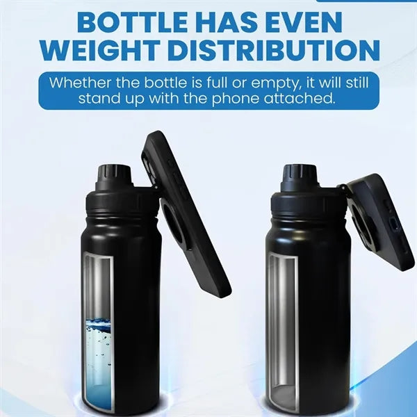 40 oz Stainless Steel Water Bottles W/ Magnetic Phone Holder