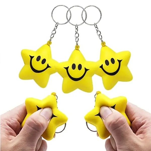 Volleyball/Star/Smile Face Stress Reliever Key Chain