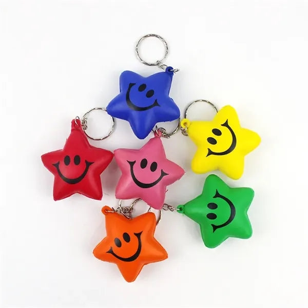 Volleyball/Star/Smile Face Stress Reliever Key Chain