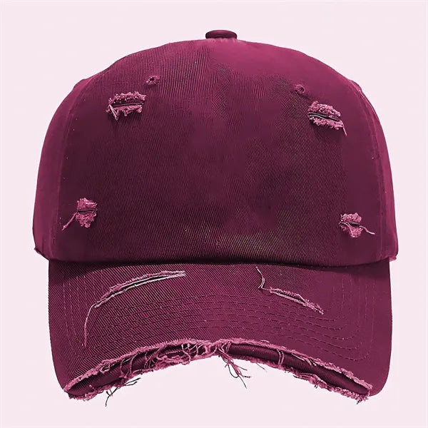 Three-Dimensional Embroidered Ripped Softtop Baseball Cap
