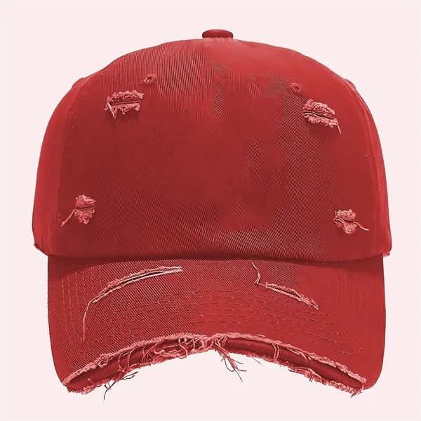 Three-Dimensional Embroidered Ripped Softtop Baseball Cap