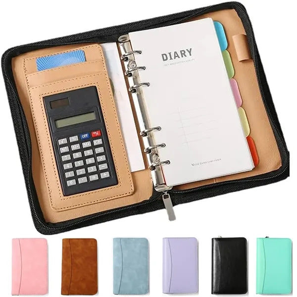Multifunctional Zipper Loose-leaf Notebook With Calculator