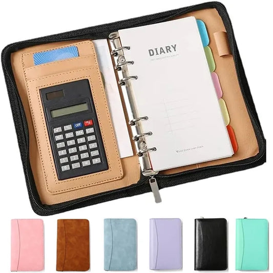 Multifunctional Zipper Loose-leaf Notebook With Calculator