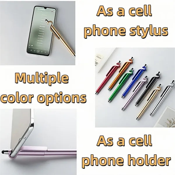 Neutral ink pen with cell phone holder