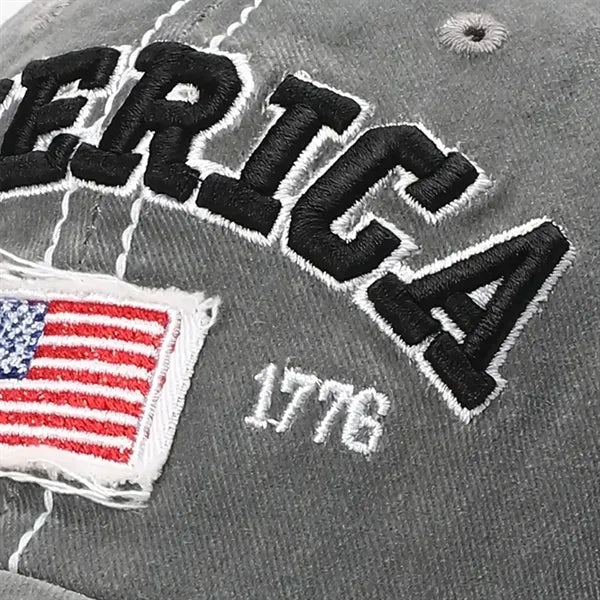 American Flag Baseball Cap Embroidered Retro Six Panels Hat