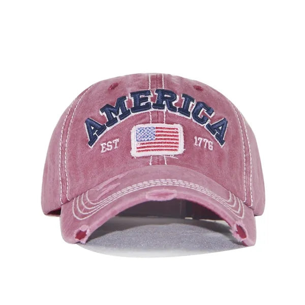 American Flag Baseball Cap Embroidered Retro Six Panels Hat
