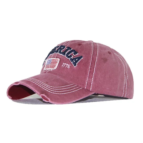 American Flag Baseball Cap Embroidered Retro Six Panels Hat
