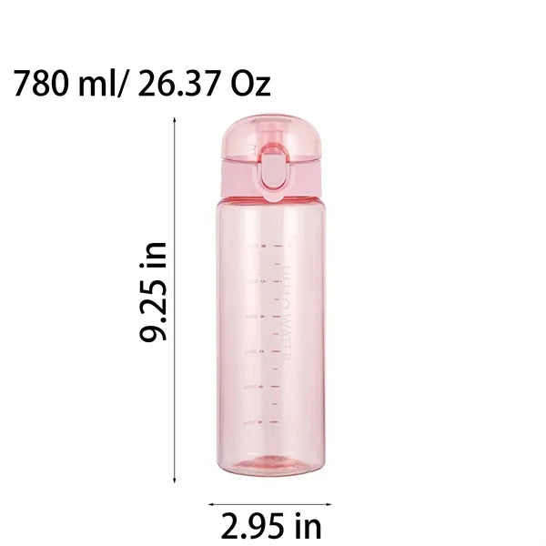 27Oz BPA Free Clear Gym Water Bottle with Lip Travel Cups