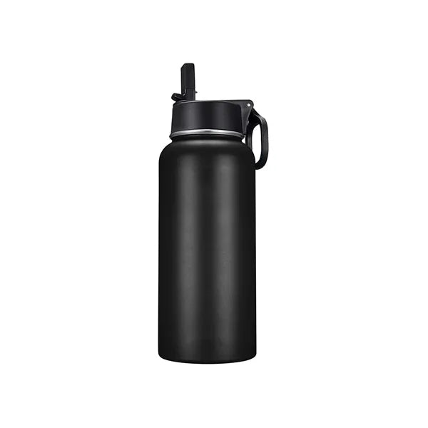 32 Oz Double Walled Vacuum Water Bottle with Straw Lid