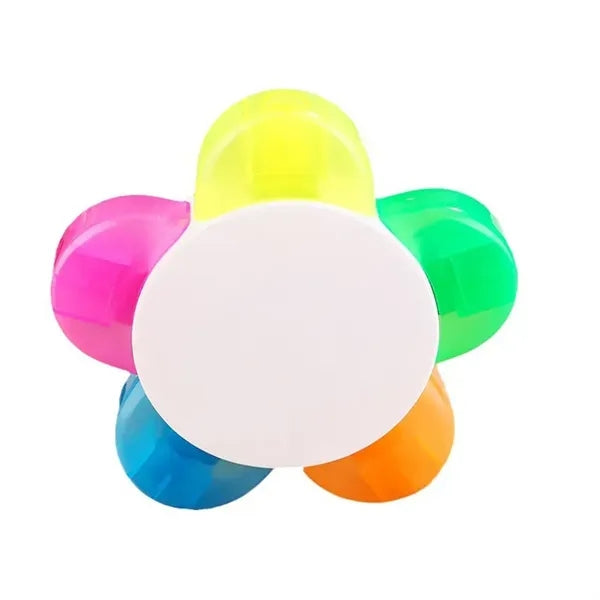 Flower Shape PP Highlighter Pen 5 Colors Fluorescent Marker