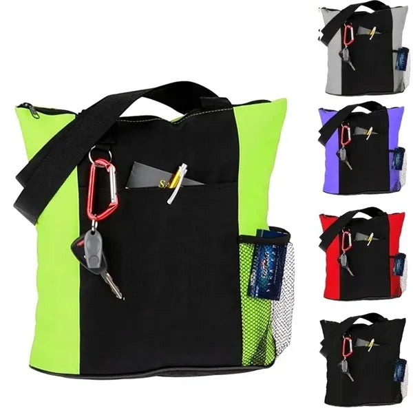 600D Oxfal Cloth Shopping Tote Bags w/ Zipper closure