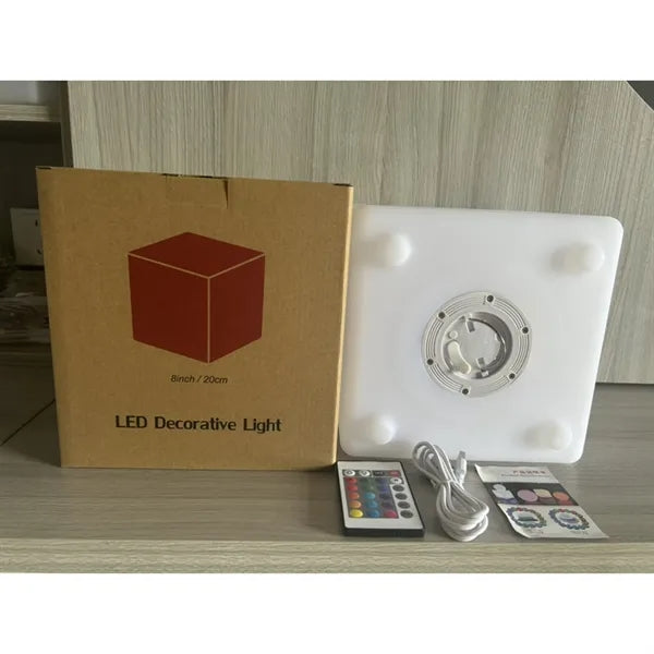 6"/ 8" RGB LED Cube Night Light Rechargeable Mood Lamp Decor