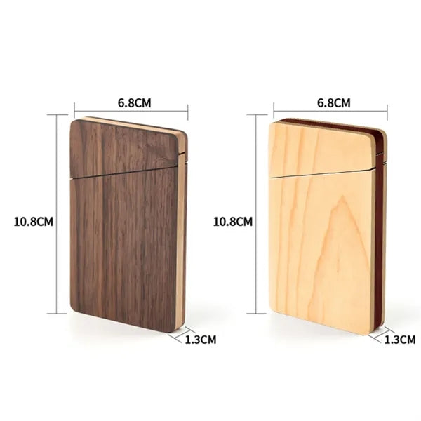 Portable Wood Business Card Holders with Magnetic Closure