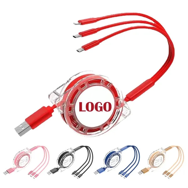 Three-In-One Data Cable Retractable