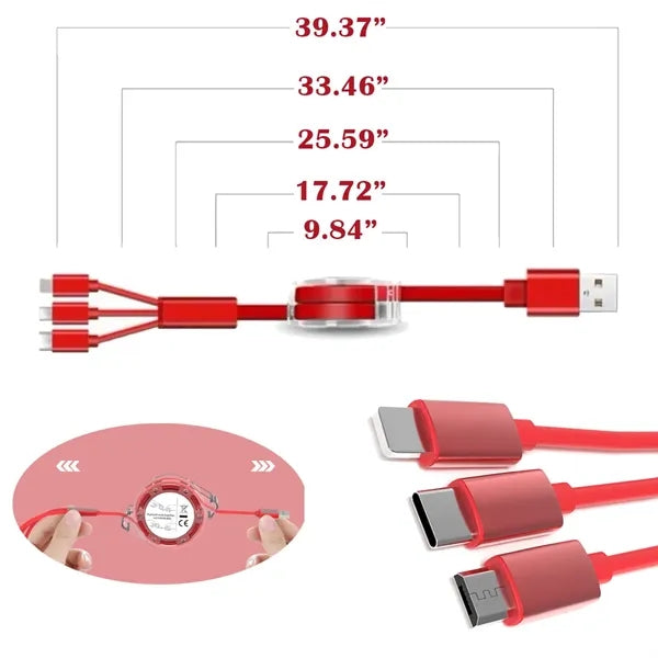 Three-In-One Data Cable Retractable