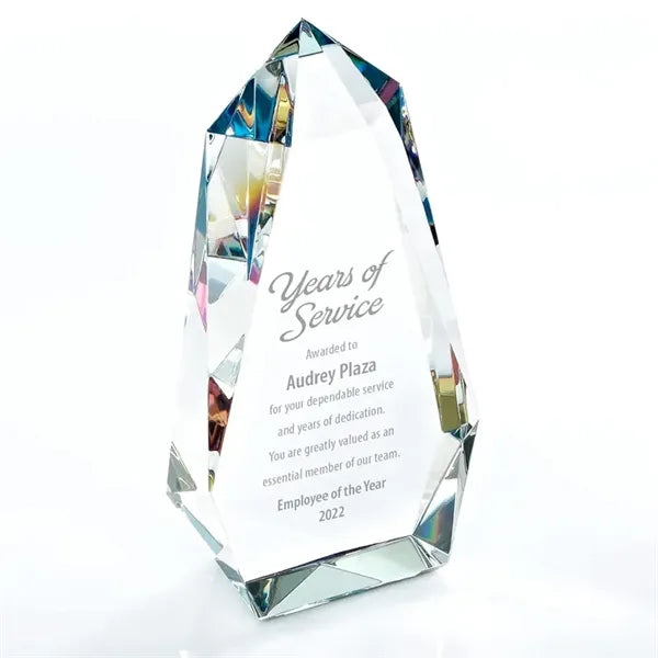 Engraved Luminary Prism Crystal Trophy