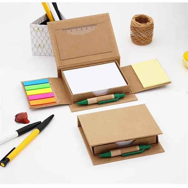 Eco Sticky Notes Box Set Memo Pad with White Paper and Pen