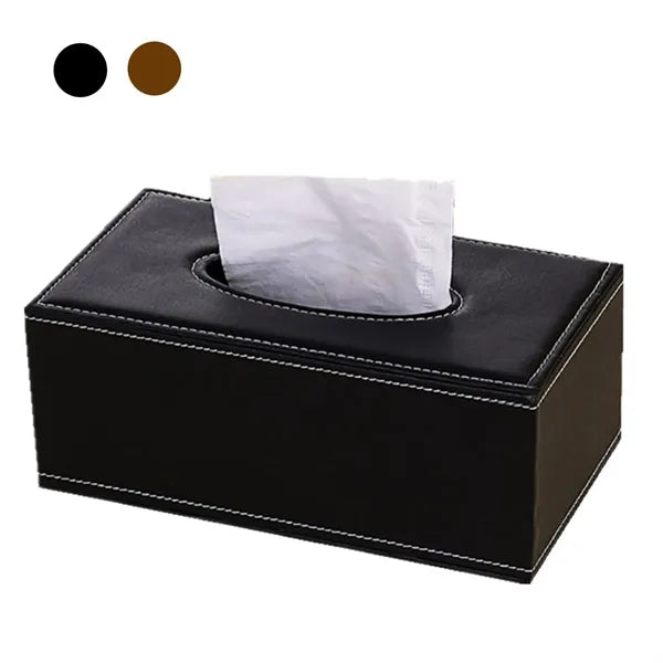 Rectangle Removable Pu Leather Facial Tissue Paper Box