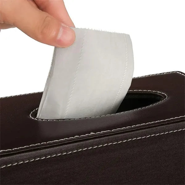 Rectangle Removable Pu Leather Facial Tissue Paper Box