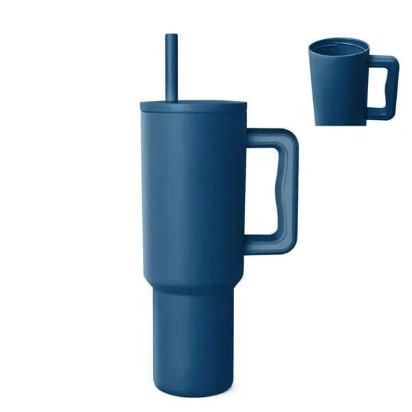 Modern 40 Oz. Steel/PP Tumbler With Handle And Straw Lid