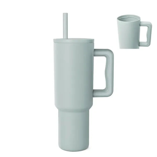 Modern 40 Oz. Steel/PP Tumbler With Handle And Straw Lid