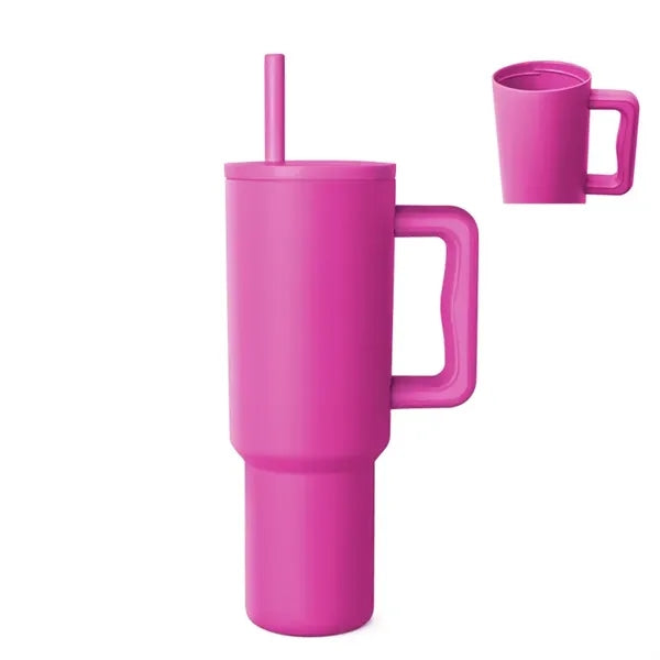 Modern 40 Oz. Steel/PP Tumbler With Handle And Straw Lid