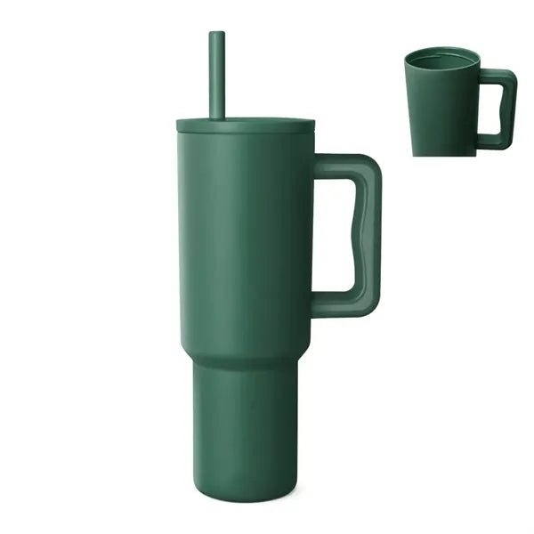 Modern 40 Oz. Steel/PP Tumbler With Handle And Straw Lid