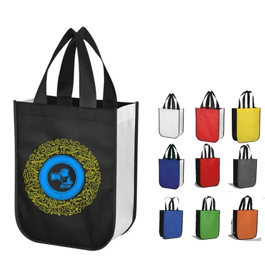 Shiny Non-Woven Shopper Tote Bag-Full Color
