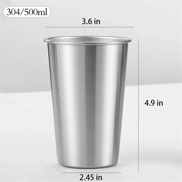 17oz. Metal Mug Pint Cups Stackable Cup With Lid And Straw