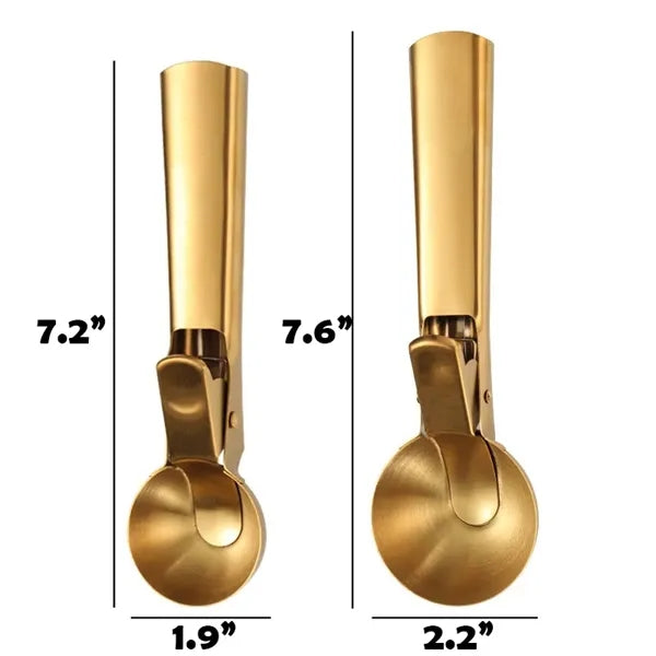 Stainless Steel Ice Cream Scoop Spoon Trigger Multiple Sizes