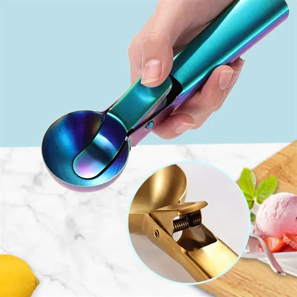 Stainless Steel Ice Cream Scoop Spoon Trigger Multiple Sizes