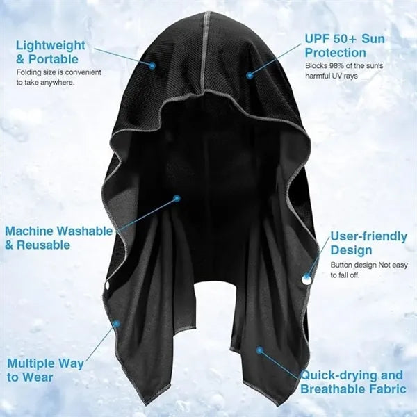 UPF 50 Sun Protection Cooling Hoodie Towel