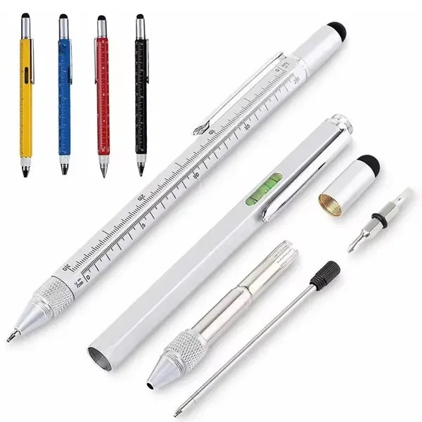 Multi-Function Stylus Metal Ballpoint Pen with Tool Set