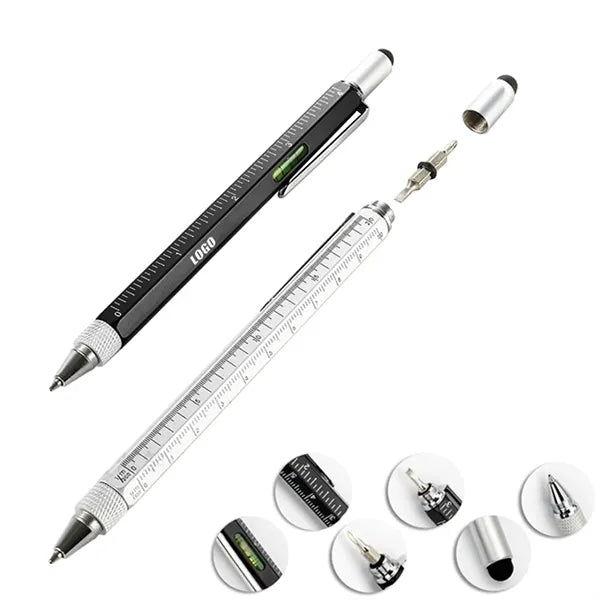 Multi-Function Stylus Metal Ballpoint Pen with Tool Set
