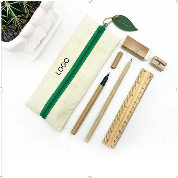 Stationery Set With Pencil Eraser Sharpener Ruler Ballpoint