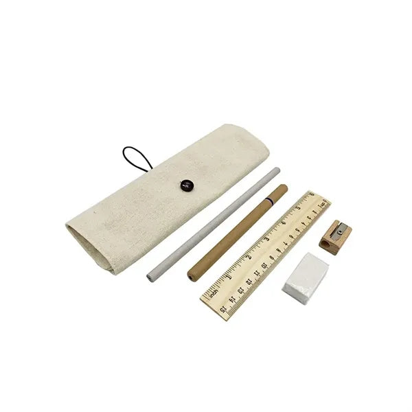 Stationery Set With Pencil Eraser Sharpener Ruler Ballpoint
