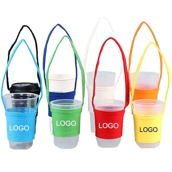 Cotton Canvas Cup Sleeves with Strap