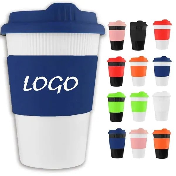 12 Oz. Plastic Coffee Cup With Silicone Lid
