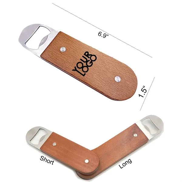 Flat Comfortable Wood Stainless Bottle Openers