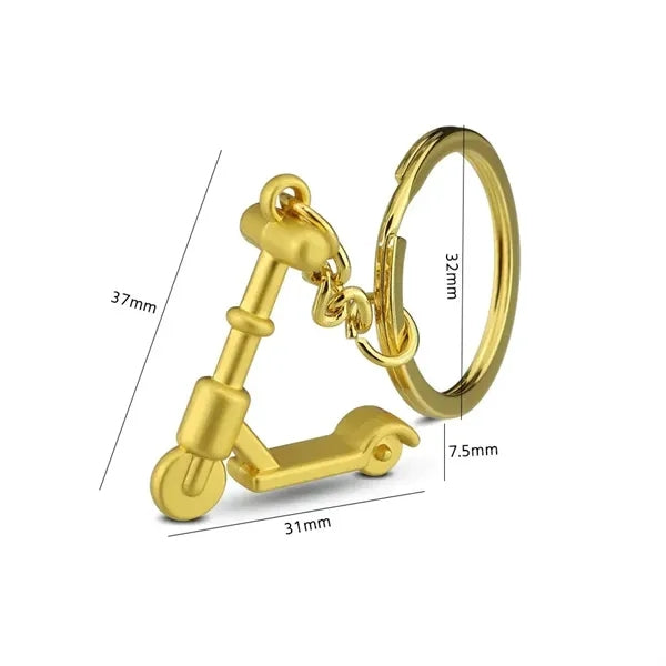 Mini Alloy Movable Skateboard Scooter Keychain Key Holder