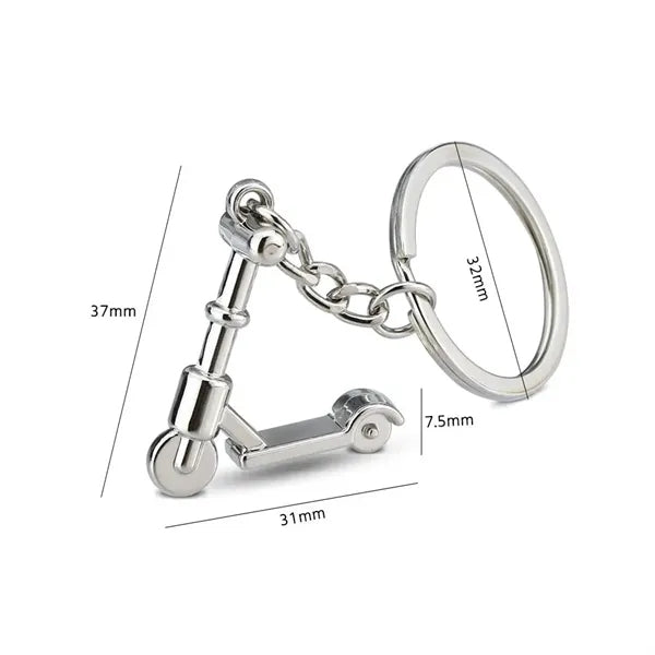 Mini Alloy Movable Skateboard Scooter Keychain Key Holder