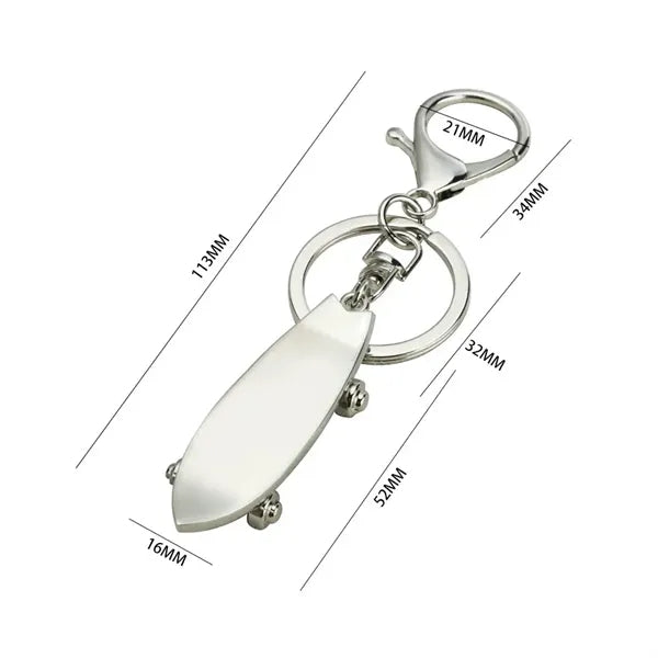 Mini Alloy Movable Skateboard Scooter Keychain Key Holder