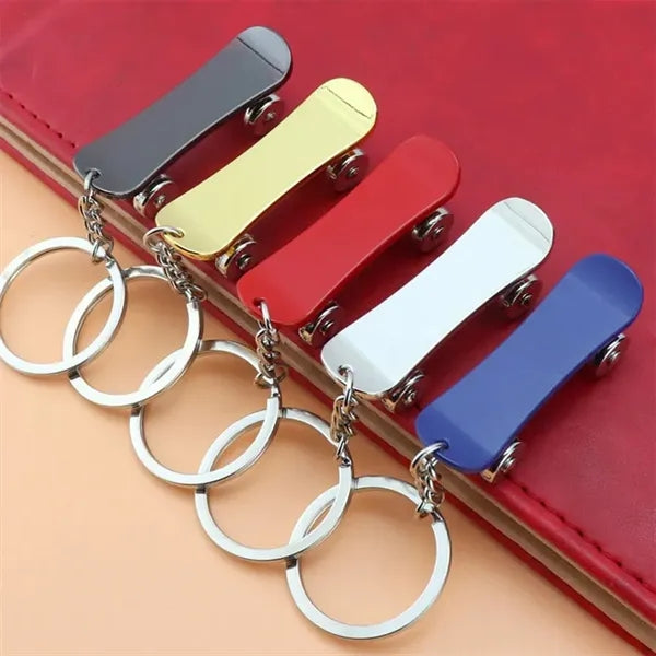 Mini Alloy Movable Skateboard Scooter Keychain Key Holder
