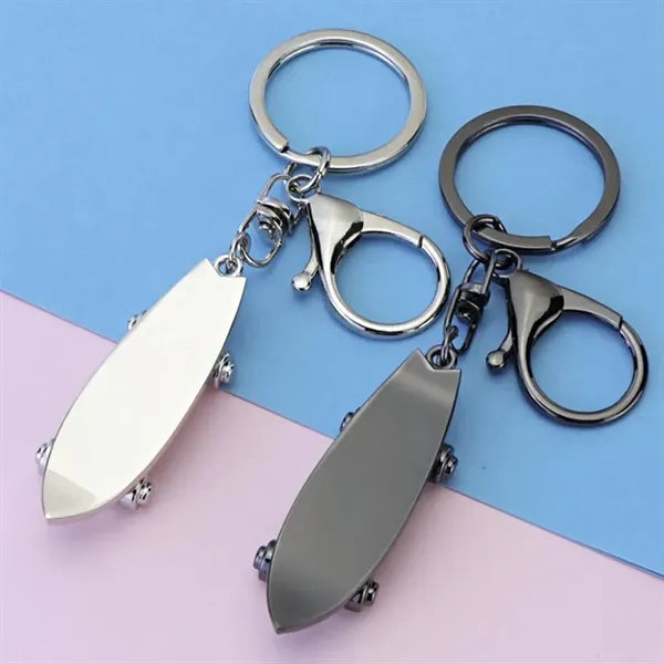 Mini Alloy Movable Skateboard Scooter Keychain Key Holder