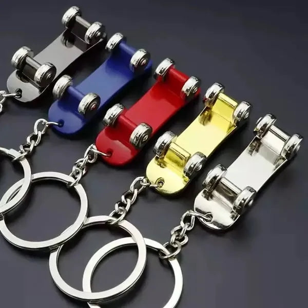 Mini Alloy Movable Skateboard Scooter Keychain Key Holder