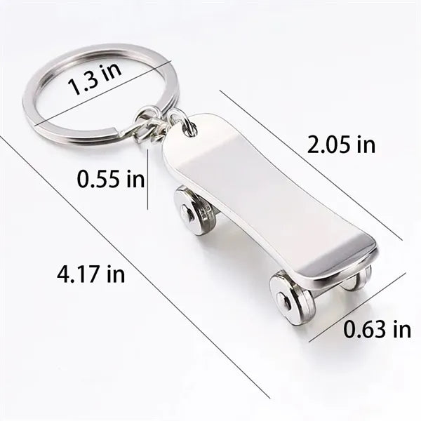 Mini Alloy Movable Skateboard Scooter Keychain Key Holder