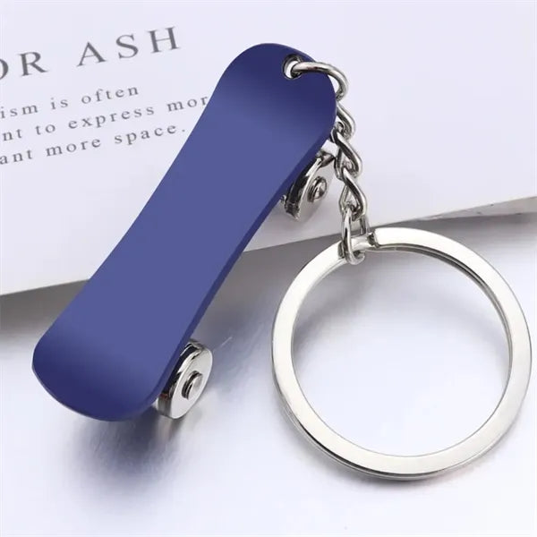 Mini Alloy Movable Skateboard Scooter Keychain Key Holder