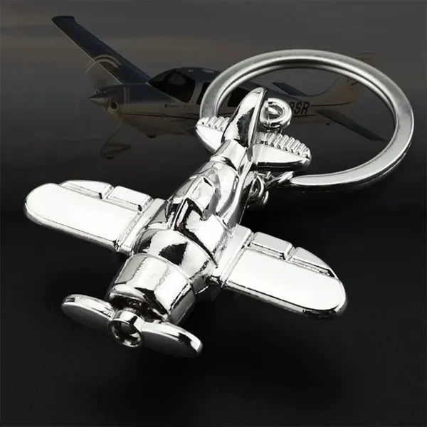 Airplane Luggage Tag Charm Keychain Metal Airline Key Ring
