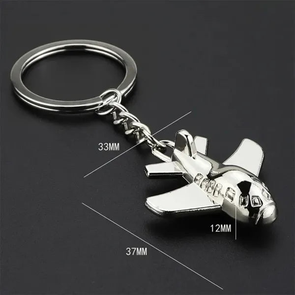 Airplane Luggage Tag Charm Keychain Metal Airline Key Ring