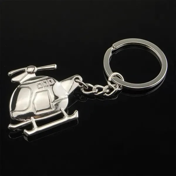 Airplane Luggage Tag Charm Keychain Metal Airline Key Ring